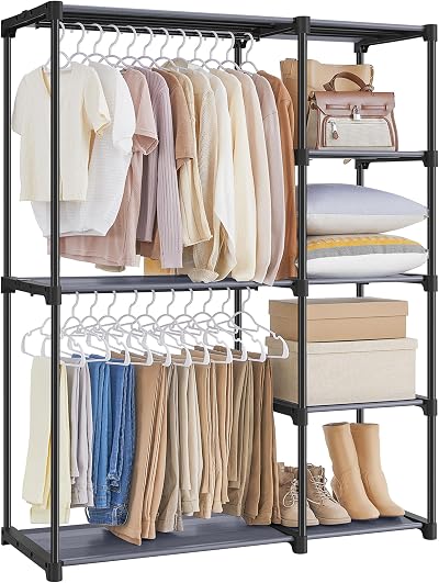 SONGMICS Freestanding Wardrobe 43 x 112 x 165 cm Grey RYG024G02