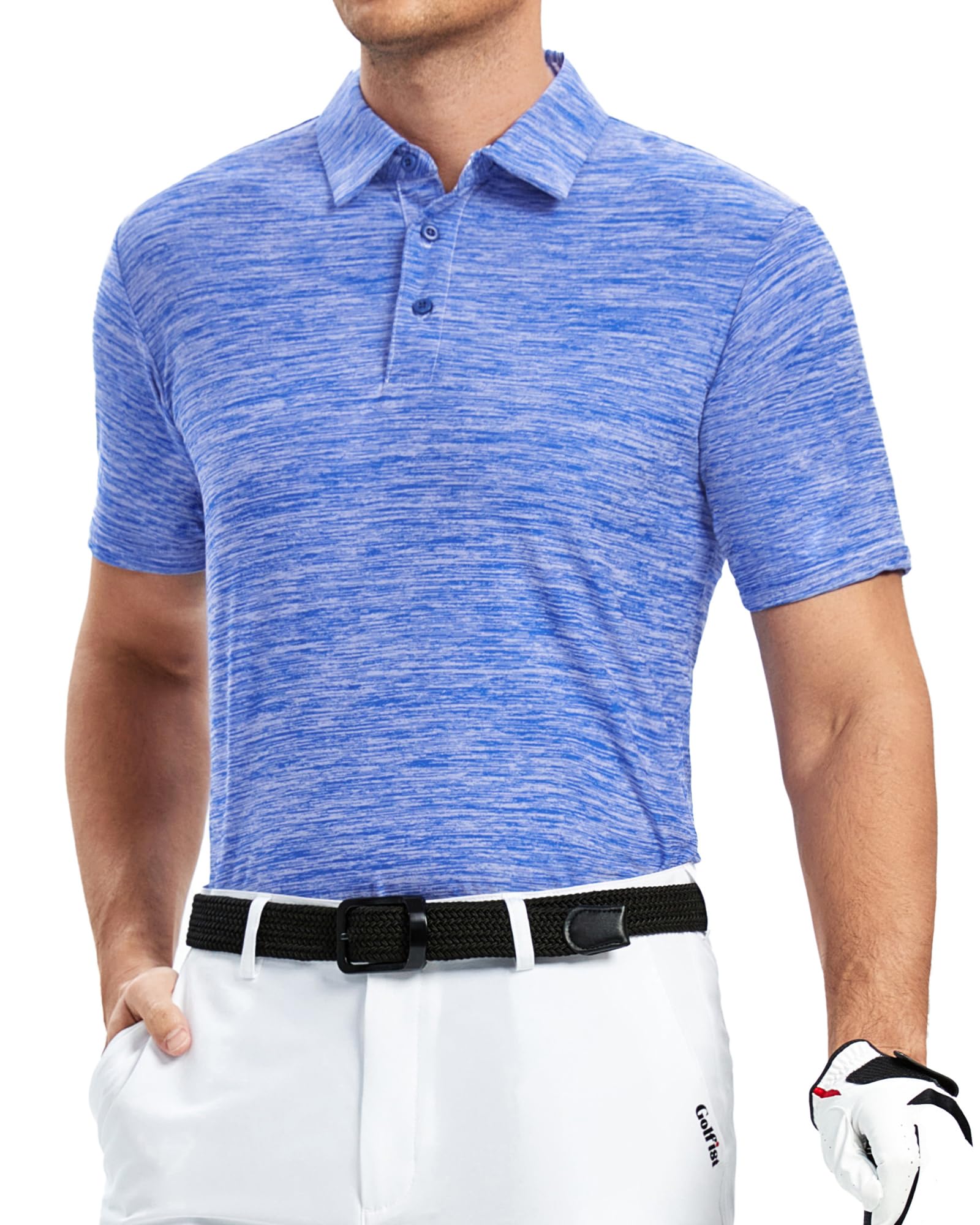 Alex Vando Mens Golf Shirt Moisture Wicking Quick-Dry Short Sleeve Casual Polo Shirts for Men