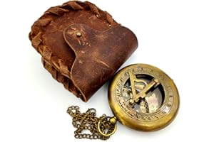 OCEAN REPLICAS Brass Compass, Antique Nautical Vintage Directional Magnetic Compass, with Famous Scripture Quote, Baptism Gifts with Leather Case