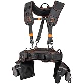 Klein Tools 55896 Tool Rig with Padded Tool Belt for 30 to 52-Inch Waist | Padded Tool Belt, Suspenders and Pouches with 23 Pockets, for Carpenters, Electricians, Construction