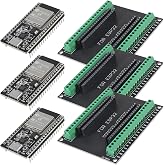 AITRIP 3Sets USB C 38 Pin ESP32 ESP-32D ESP-WROOM-32 CP2012 WiFi+Bluetooth Dual Core Type-C Interface ESP32-DevKitC-32 Development Board Module with ESP32 Breakout Board Shield Terminal Adapter