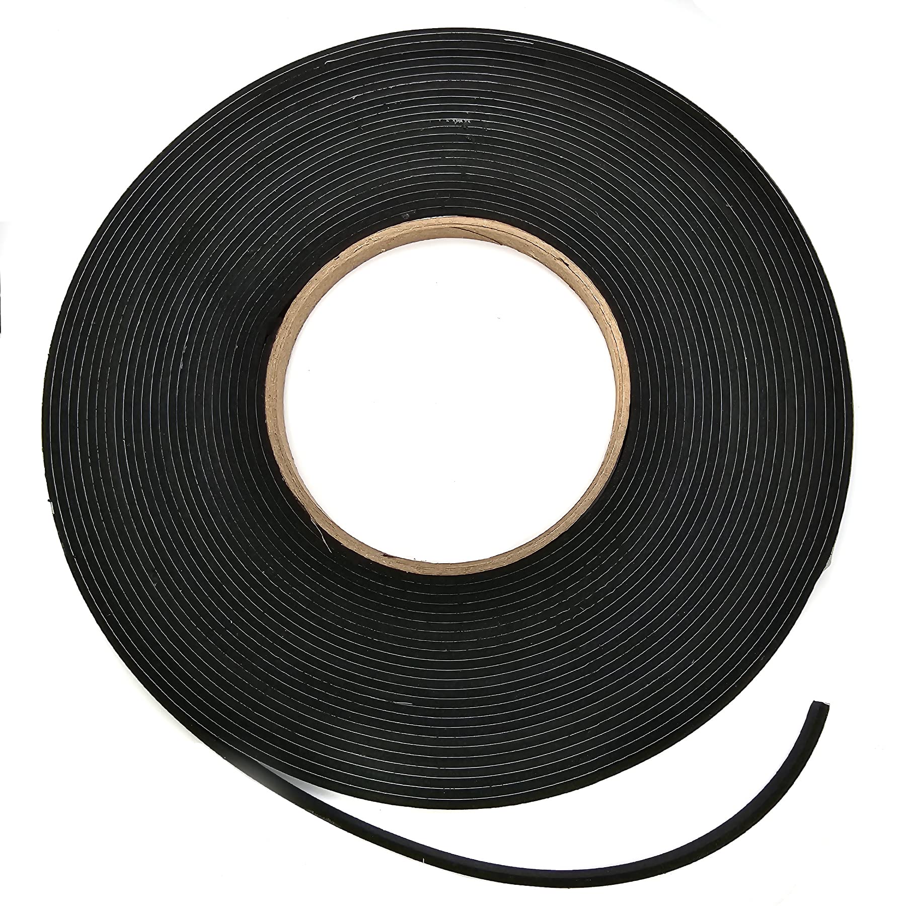 EPDM foam black. Length: 10 m on roll. Self-adhesive on one side (6 mm x 2 mm)