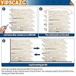 Yipscazo 5 - Sheet Peel and Stick Stone Metal Tile
