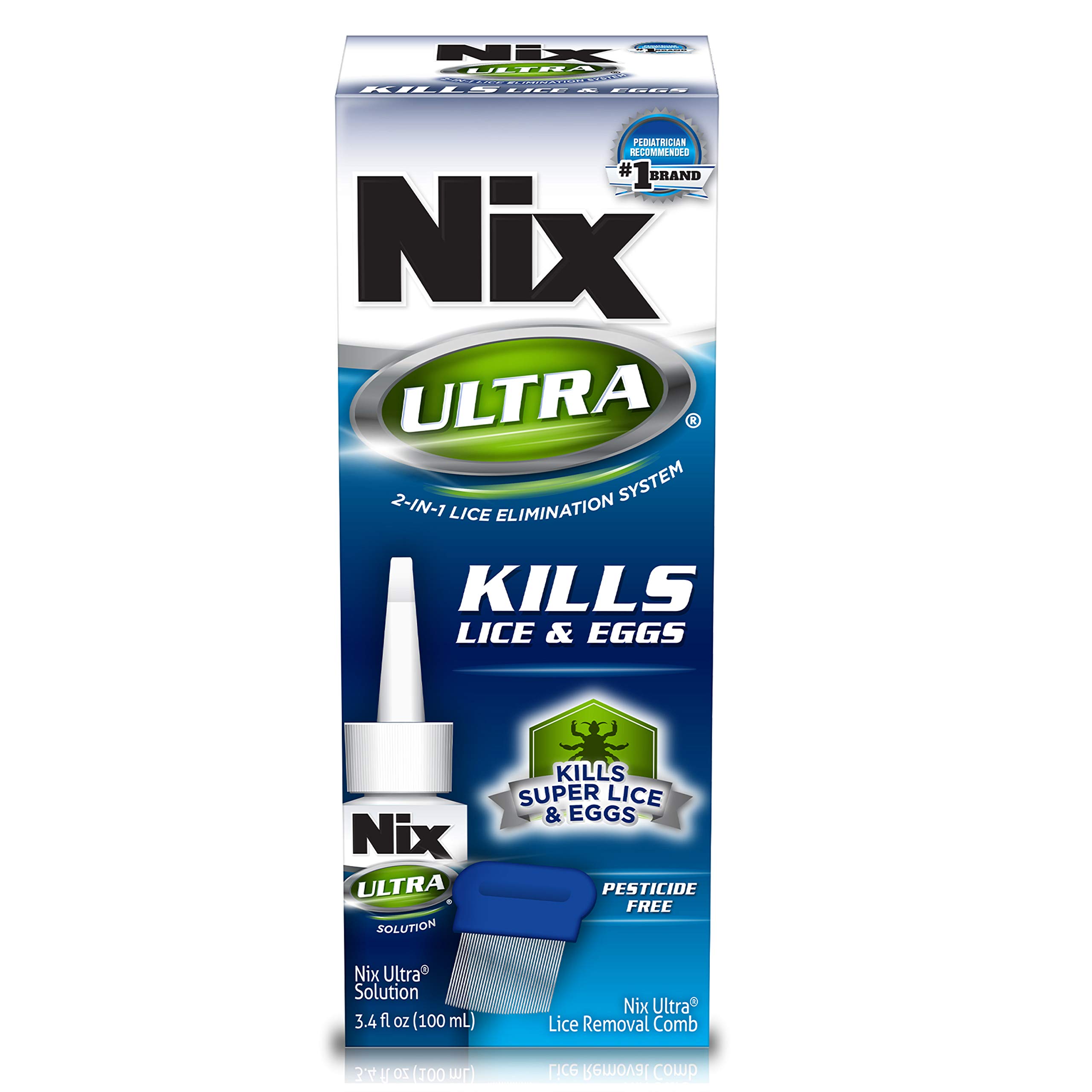 Nix Ultra Lice & Nits Treatment, Kills Super Lice & Eggs, 3.4 Fl Oz