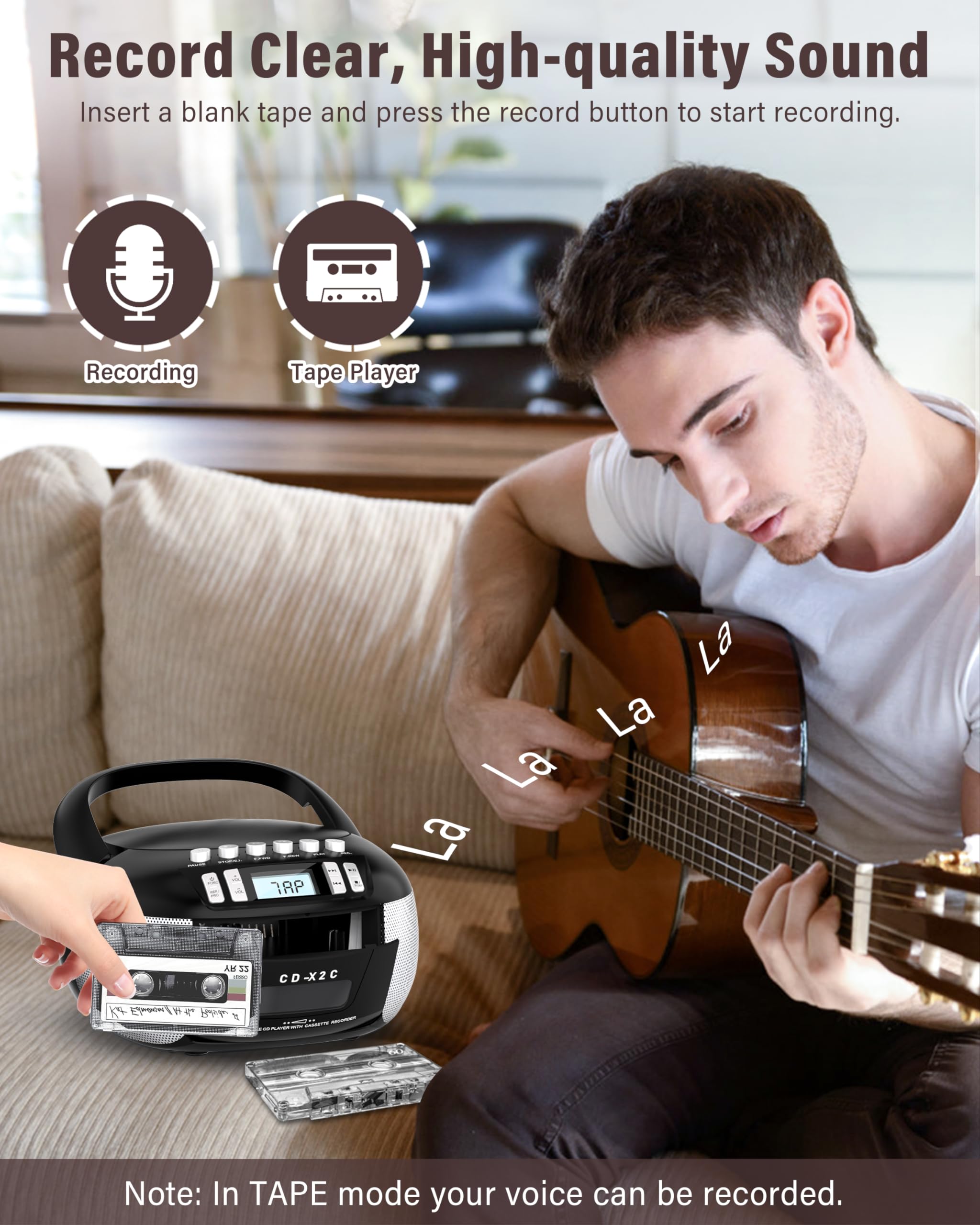 Mua Portable Top Loading CD Boombox with AM/FM Stereo Radio, Tape ...