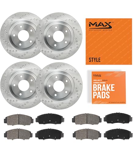 Front & Rear Brake Kit – Drilled & Slotted Zinc Coated Rotors + Ceramic Pads For BMW 525i 528i 97-03