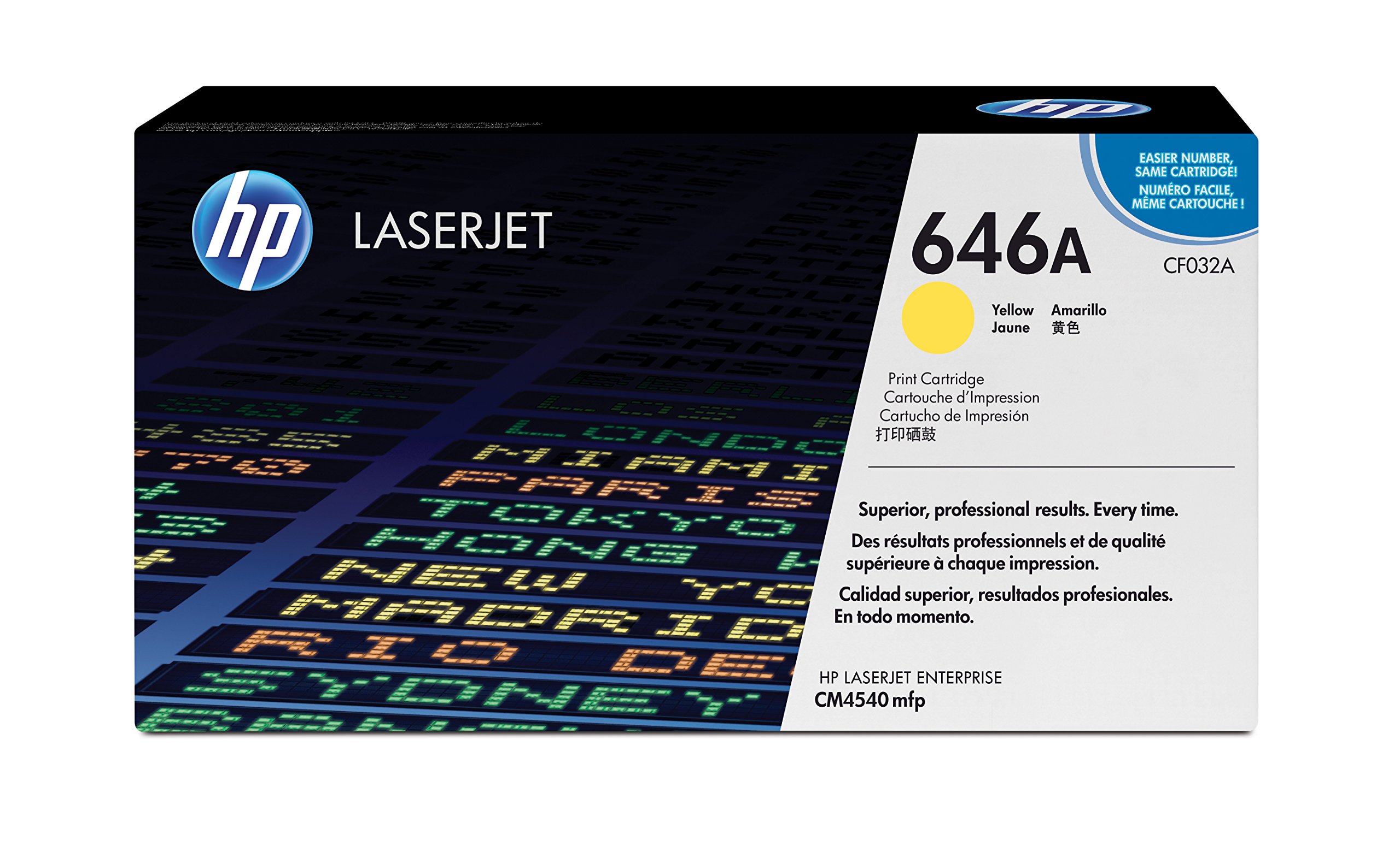 HP CF032A 646A Original LaserJet Toner Cartridge, Yellow, Single Pack