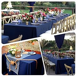 8 Pack Navy Blue Table Cloth 60x102 Inch Rectangle