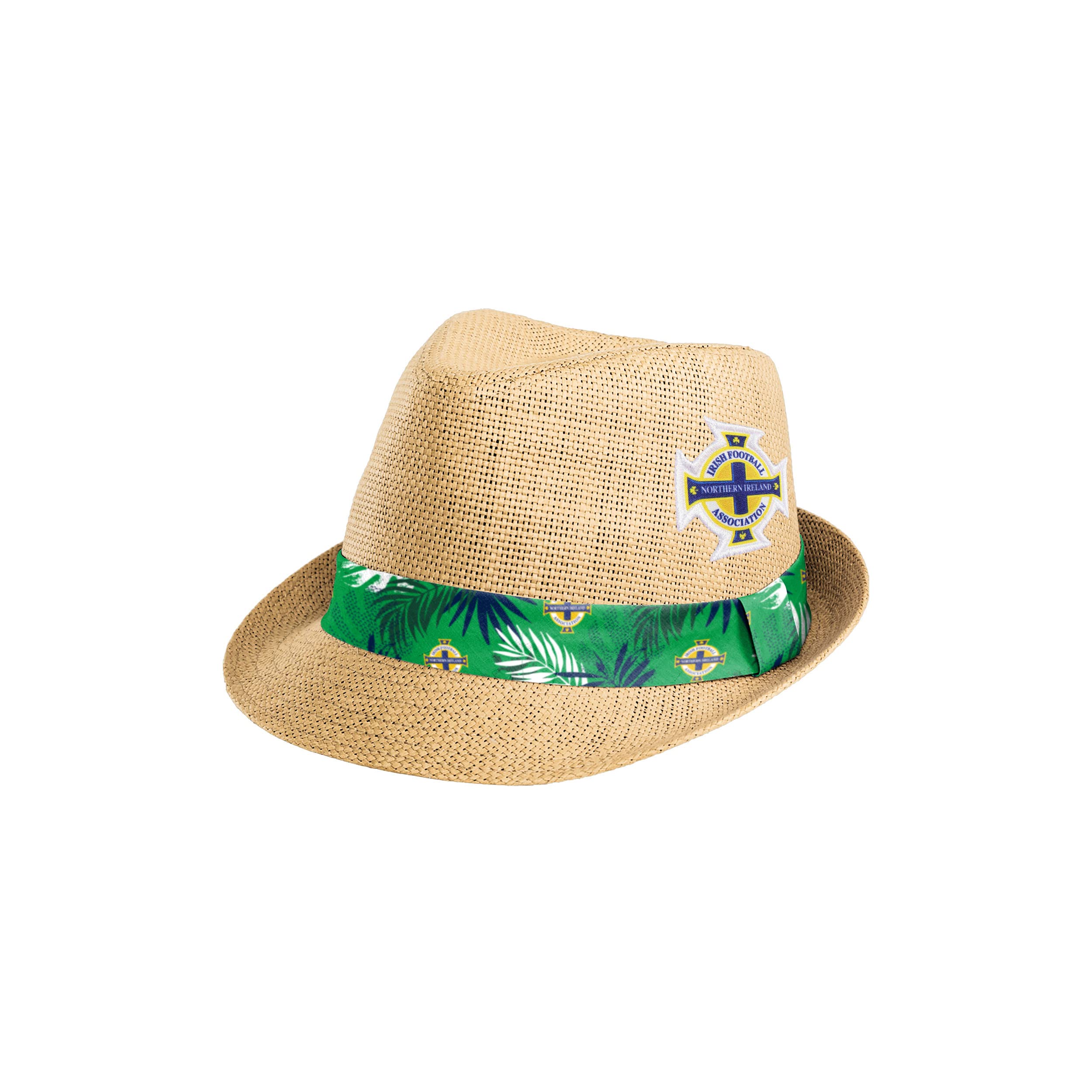 FOCO Official Northern Ireland Men's Football Trilby Straw Sun Hat Multicolour