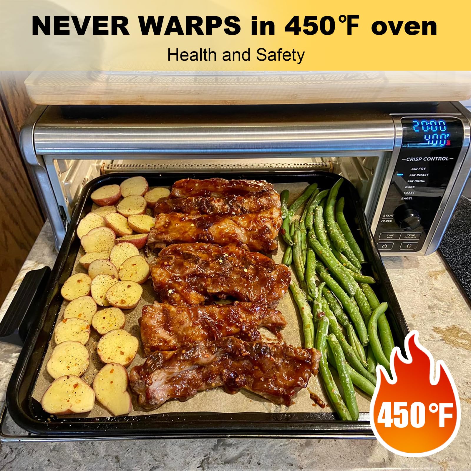 11 Inch Baking Sheet, Baking Pan for Ninja DCT451 DCT401 DT251 DT201 DT200 SP351 SP300 SP301 SP201 Air Fryer Oven, Cookie Sheets for Baking, Baking Tray for Ninja Foodi Air Fryer Accessories