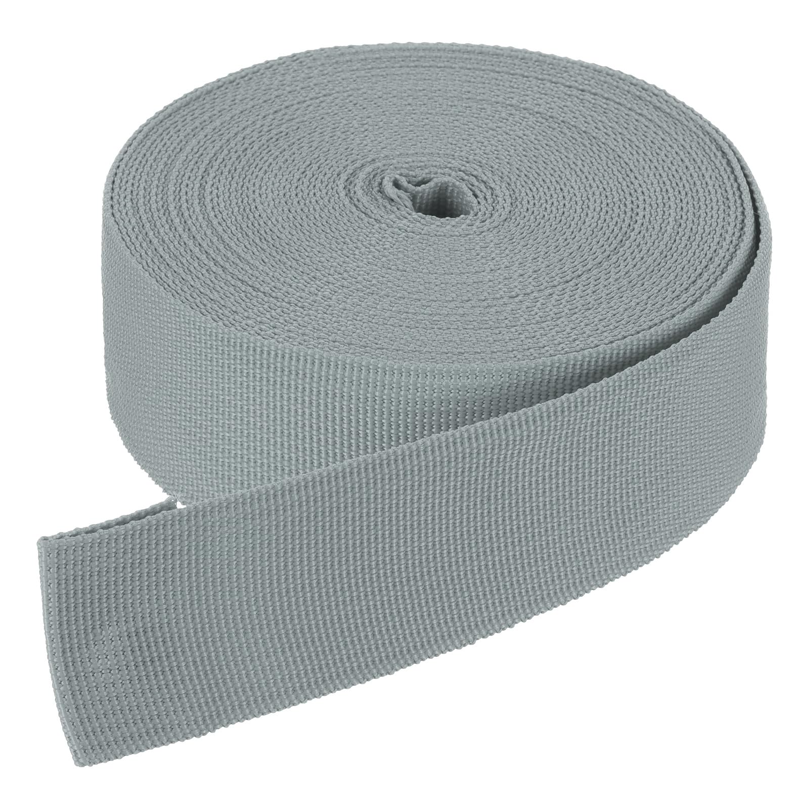 DMiotech 10 Yard x 1 1/2 Inch Width Nylon Webbing Strap Poly Flat Webbing Strapping for DIY Craft Backpack Strapping, Sewing, Outdoor Gear Repair, Silver Grey