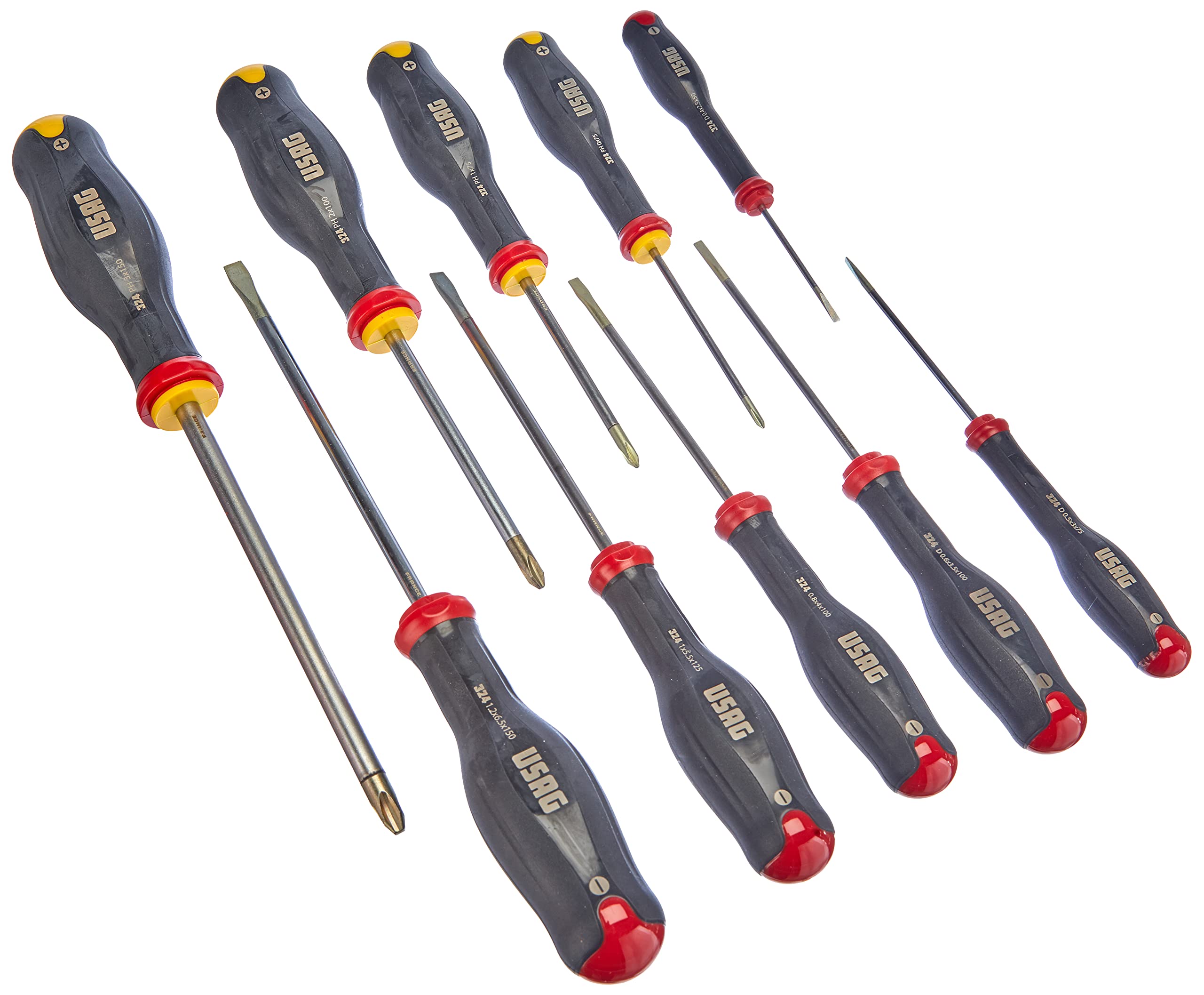 USAG U03240655 - 324 SH 10 - Set of 10 screwdrivers for slot-head and PHILLIPS® screws — image 1
