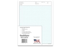 GeekNavy 8.5" x 11" Isometric Graph Paper 50 Sheets Portrait - 0.25" Grid, Non-photo Blue, High Brightness, Drafting, Engineering, Art, 3D Design (1-Pack)