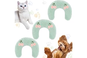 Muwago Dog Calming Pillow for Small Dogs & Cats - 3PCS Half Donut Bed, Anti-Anxiety Pet Pillow with Removable Cover, Puppy Kitten Comfort Blanket for Travel & Home Thermal-Regulating(Light Green)