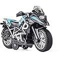 Diecast Motorcycle Toy - Pull Back Toy Cars with Sound and Light Toy,Motorcycle Toys for Boys,Toys for 3-9 Year Old Boys (Blue)