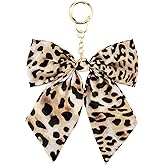 YBEATY Leopard Print Keychain Cute Bow Bowknot Purse Tote Bag Charm Y2k Vintage Charm Pendant Handbags Backpack Accessories for Women Girls Car Key Rings
