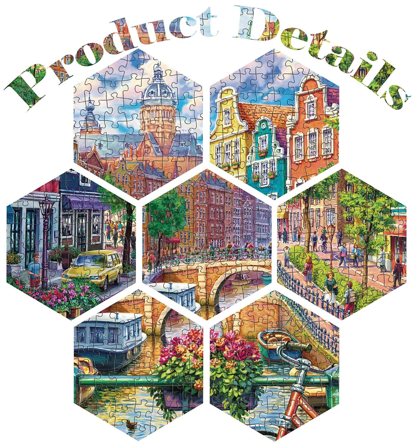 Jigsaw Puzzles 1000 Pieces Puzzles for Adults 1000 Piece-Amsterdam Canal Educational Game Toys, Family Decoration Puzzle…