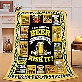 UIAMT Beer Blanket Wheat Beer Flannel Plush Throw Blanket Brew Decor Fleece Stuff Blanket Gifts for Lover Girls Boys Kids Adults Women Bed Travel 40"x50"