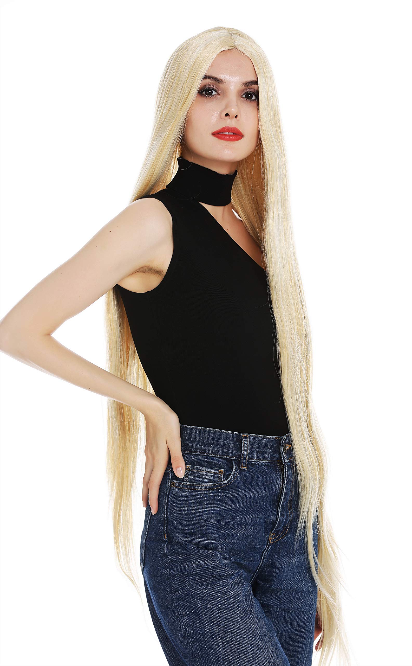 WIG ME UP - XR-845-24B wig women's wig very long 47 inches sleek middle parting blonde golden blonde