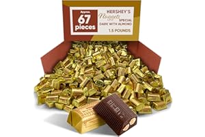 CHAIN & JO SWEETS Nuggets Special Dark Chocolate With Almond 1.5 Pounds Approx 67 Pieces - Bulk Candy Individually Wrapped Dark Chocolate Bars - Snacks For Adults & Kids - Nuggets Special Dark Chocolate Covered Almonds Perfect For Gifting, Candy Dish, Wedding, Pinata and Holiday Snacks