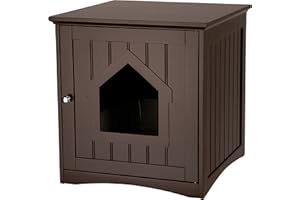 TRIXIE Small Litter Box Enclosure - Indoor Furniture for Cats - Use to Cover Litter - Add a Bed for a Retreat - Brown