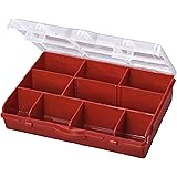 Stack-On SBR-10 10 Compartment Storage Organizer Box with Removable Dividers, Red