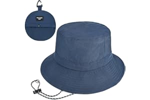 EINSKEY Packable Bucket Hat with Chin Strap for Men Women, Quick Dry Adjustbale Sun Hat for Beach Safari Fishing Hiking