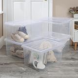 Wham Pack 5 Crystal 37L Box and Lid Storage Containers UK Made view 2