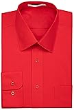 Modena Mens Long Sleeve Dress Shirt Red 18.5 x 37