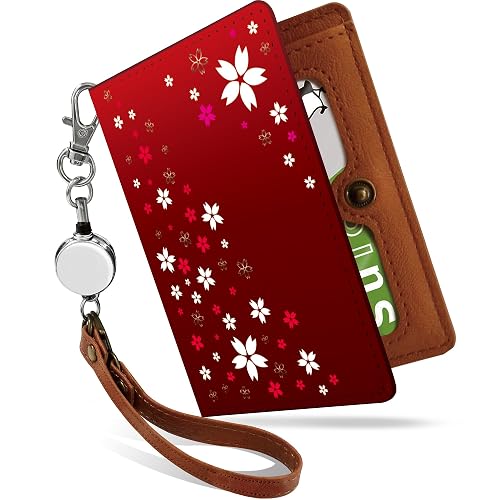 Amazon パスケース リール付き もみじ 桜 さくら 小桜 二つ折り 定期