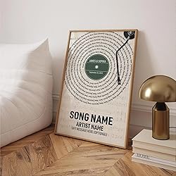 Personalized Song Lyrics Wall Art - Custom Song