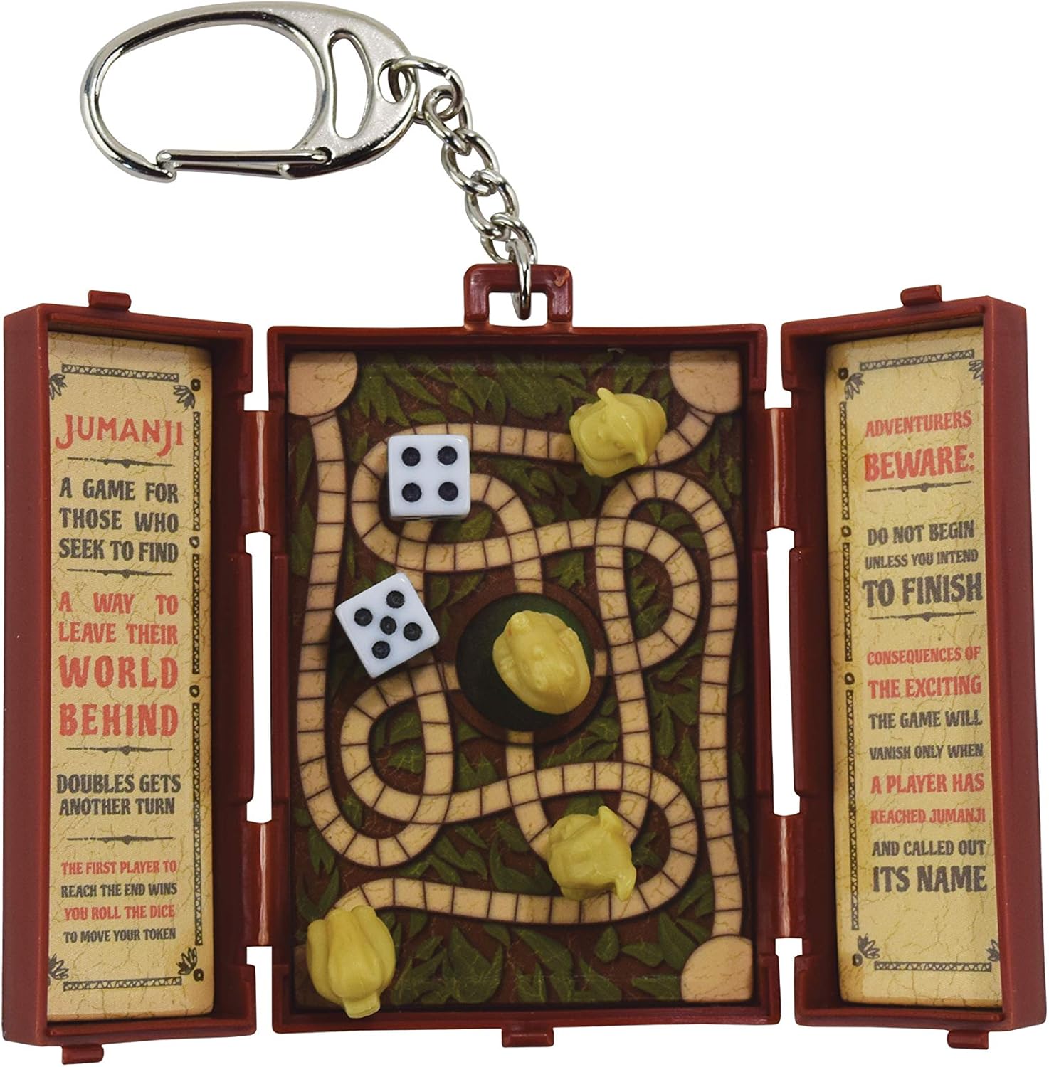 World's Coolest Miniature Jumanji Board Game Keychain - Accurate Novelty Film Replica Contains Magnetic Pieces and Dice - Image 4