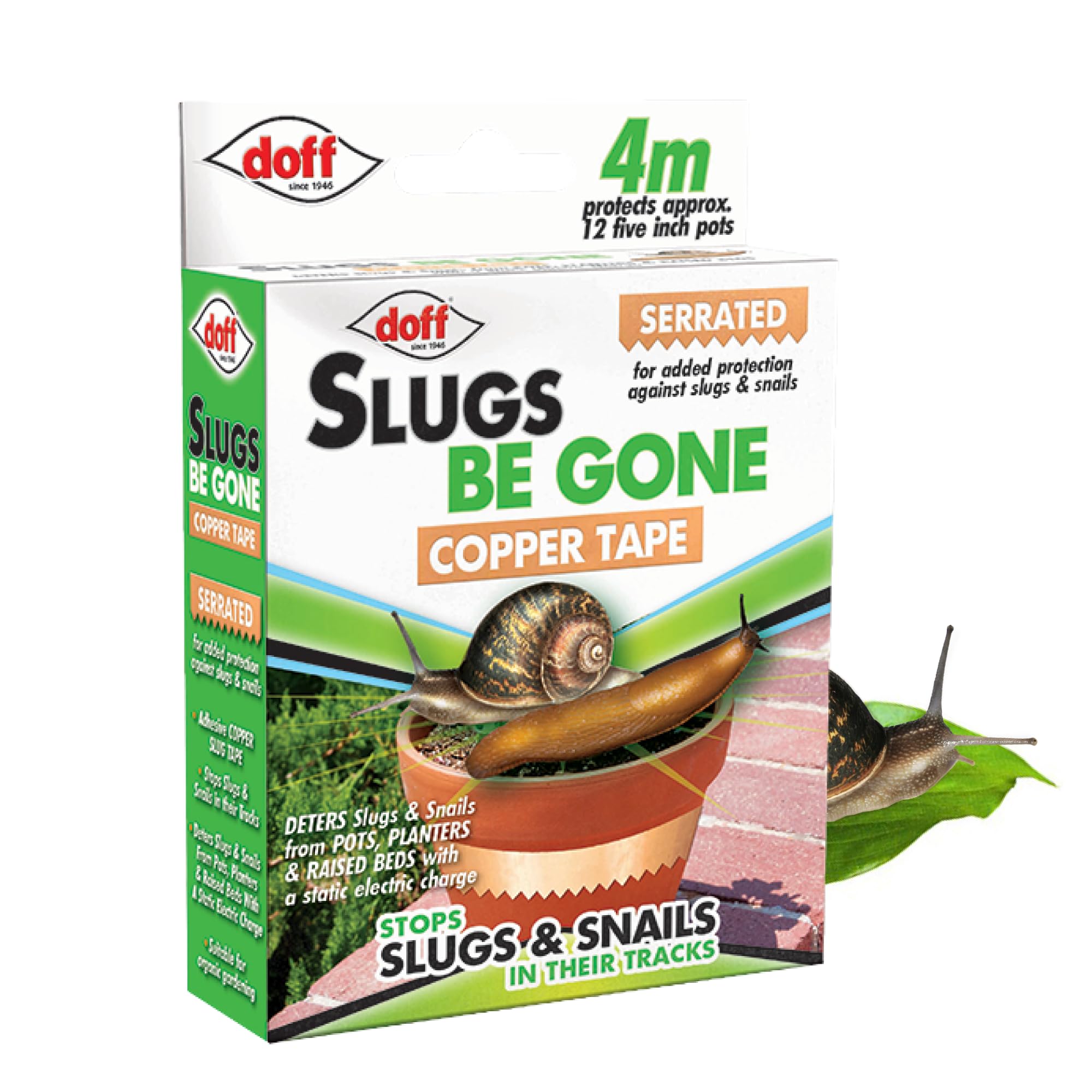 DOFF DOFAM004DS 4M Slug and Snail Adhesive Copper Tape - Multi-Colour, 1.4x1.3x0.4 cm