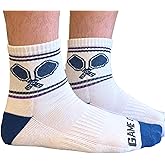 PBF Pickleball Socks for Men & Women, Athletic Crew & Quarter Length, Moisture Wicking Dri Fit Cotton, Tennis Squash Padel