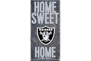Fan Creations Oakland Raiders NFL Team Logo Garage Home Office Room Wood Sign with Hanging Rope - Home Sweet Home
