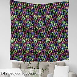 Erosebridal Rainbow Fabric by The Yard, Neon Cat