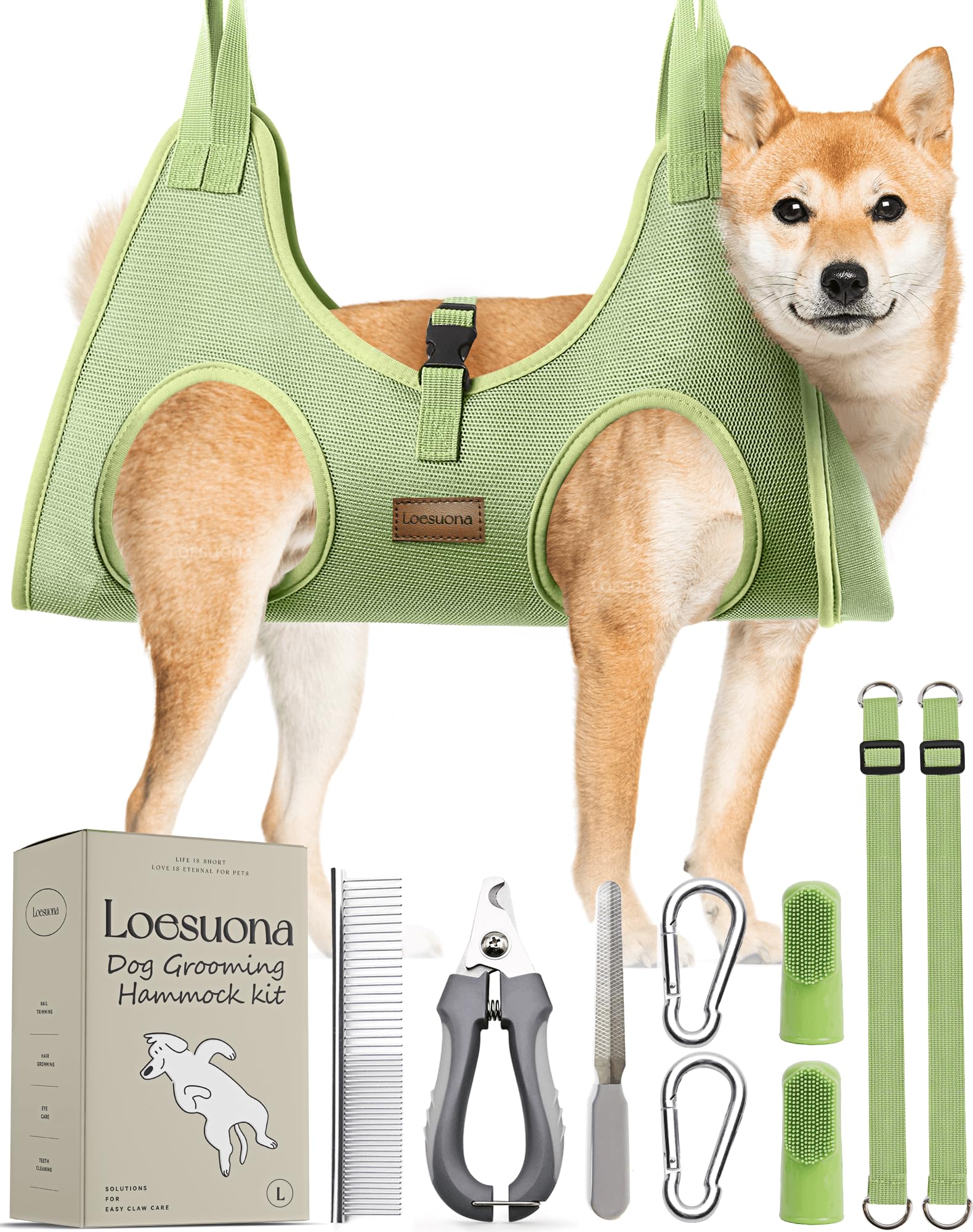 Photo 1 of Loesuona Dog Grooming Hammock – for Dogs Cat Grooming Hammock,Dog Sling for Nail Trimming with Dog Nail Clippers for Small Dogs,Dog Hammock for Nail Trim,Dog Hanging Harness for Nail Trimming
