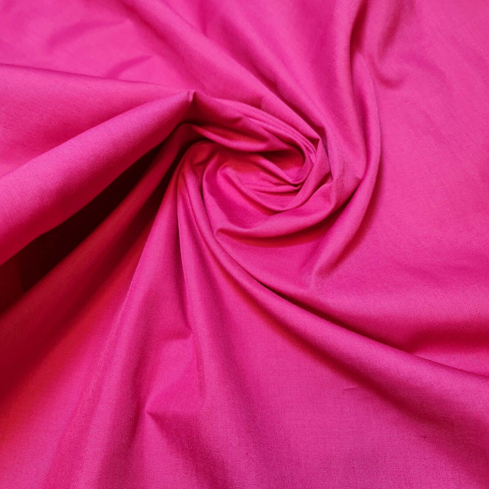 Plain/Solid Dyed Polycotton Dress Craft Fabric Material 45" - 112 cm Wide Sold As 2 Meter Pre - Cut Lengths (Dark Cerise)