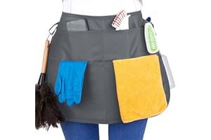SupplyMaid 5-Pocket Waterproof Professional Cleaning Apron. Made for Pro Cleaners. Like a Cleaning Caddy Around Your Waist