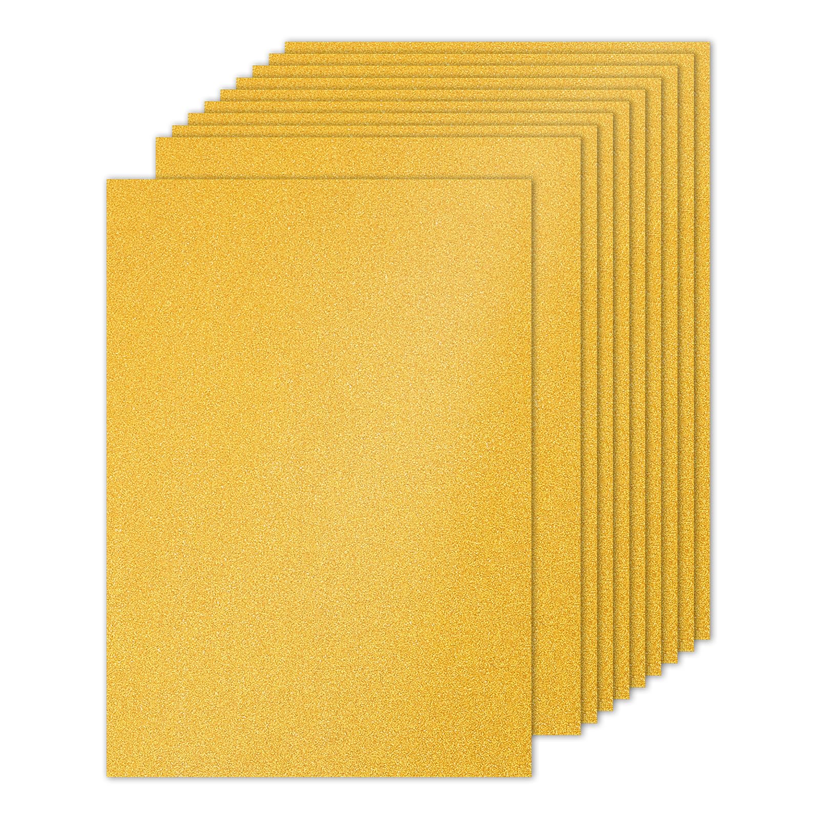 PATIKIL 10 Sheets Gold Glitter Cardstock Paper, A4 250gsm Rectangle Premium Sparkly Paper Craft Cardstock Paper for Scrapbook Card Making DIY Art Projects Wedding Party