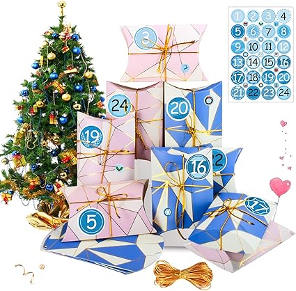 EKKONG 24 Calendarios de adviento, Cajas de Regalo Navidad ...