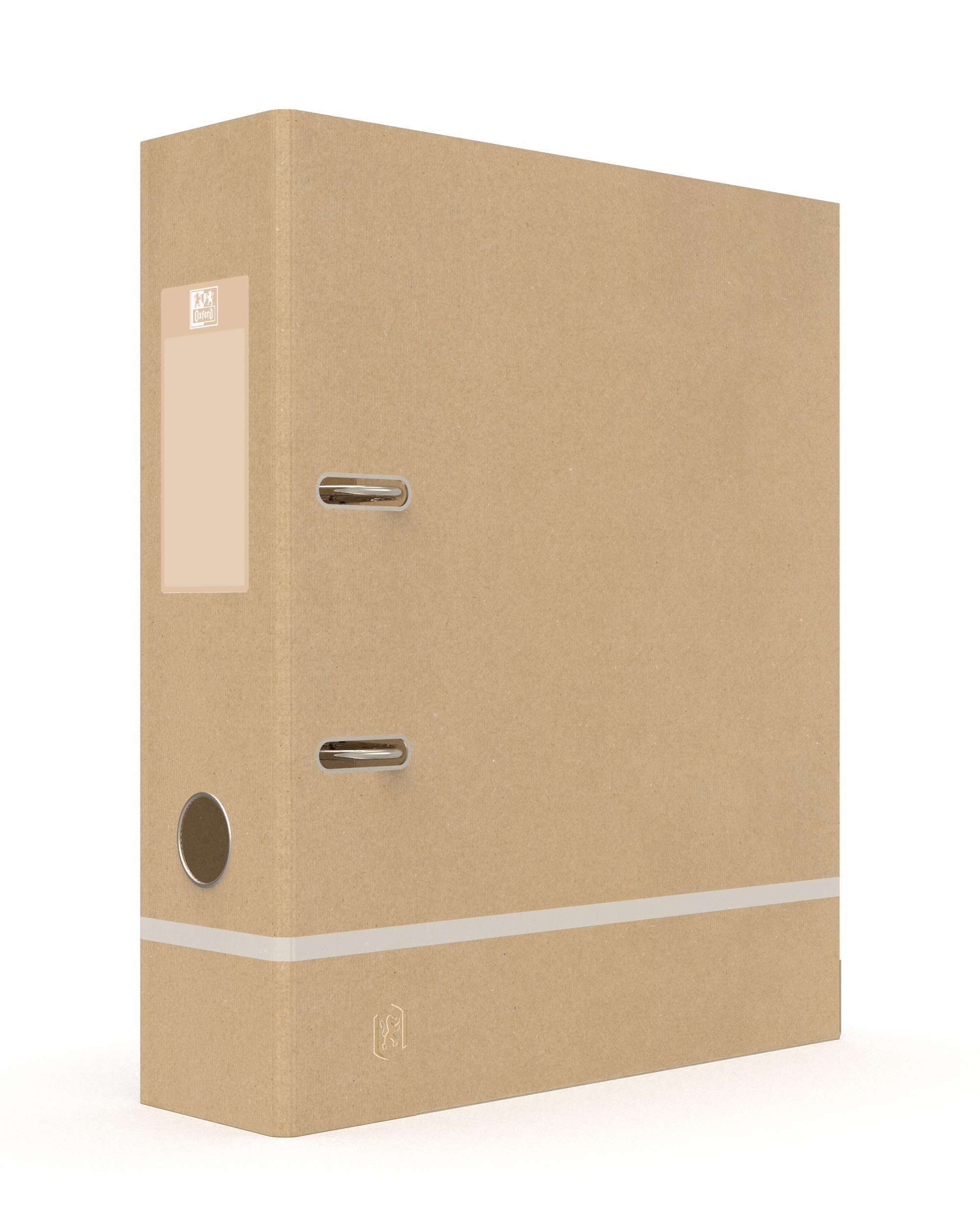 Oxford Touareg Lever Arch File A4 Spine 80 mm 2 Rings Kraft Cover Beige and Frosted White