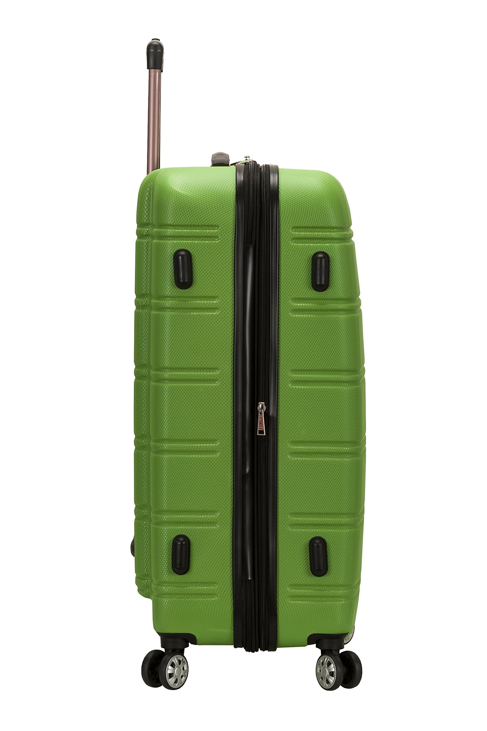 Rockland Melbourne Hardside Expandable Luggage with Spinner Wheels, Green, Checked Large 28