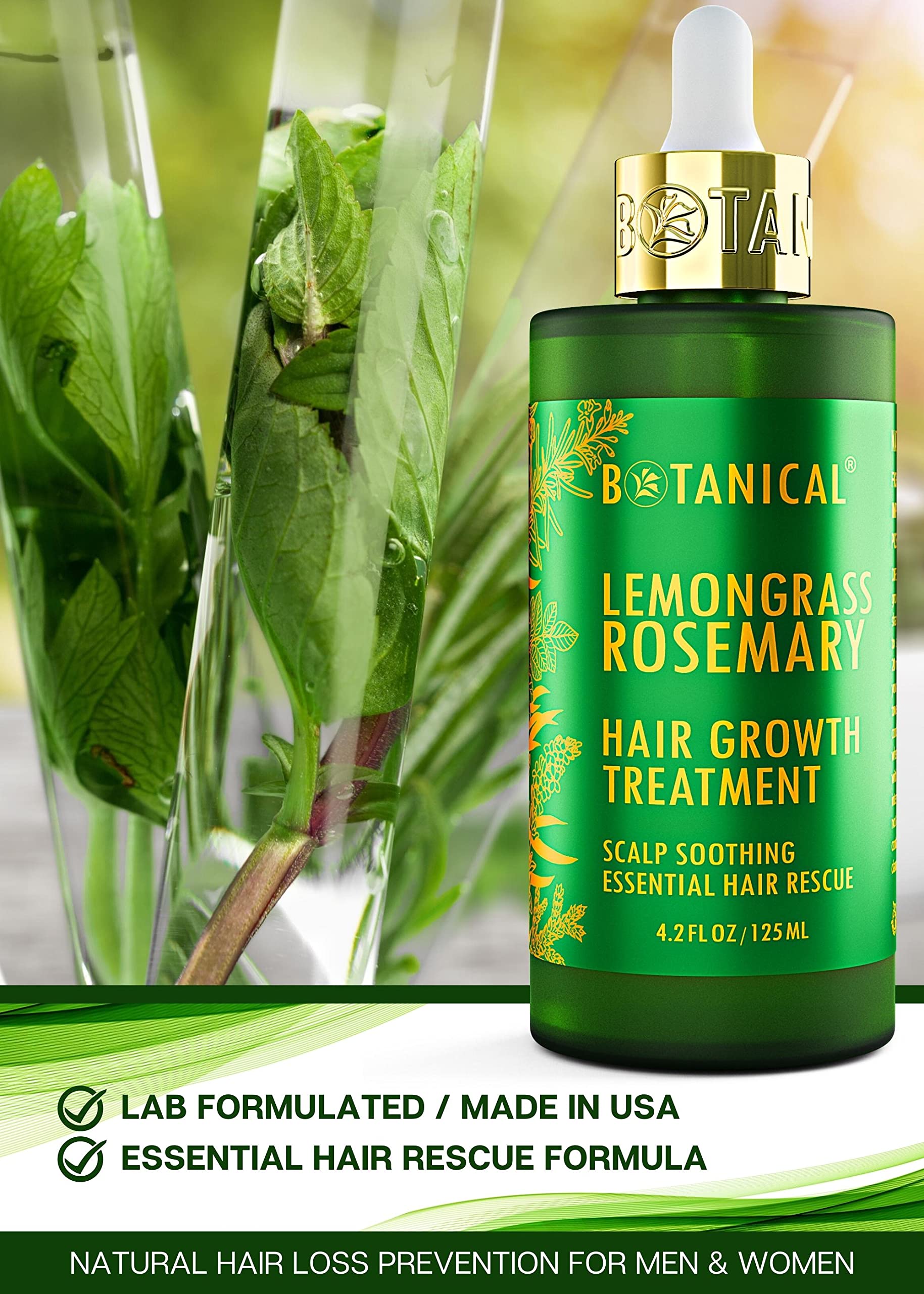 Botanical Hair Growth Lab Hair Loss Treatment Lemongrass Rosemary