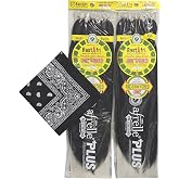 RastAfri Pre-Stretched Silky Braiding Hair 3X with Bandana - 2 Packs (#1B)
