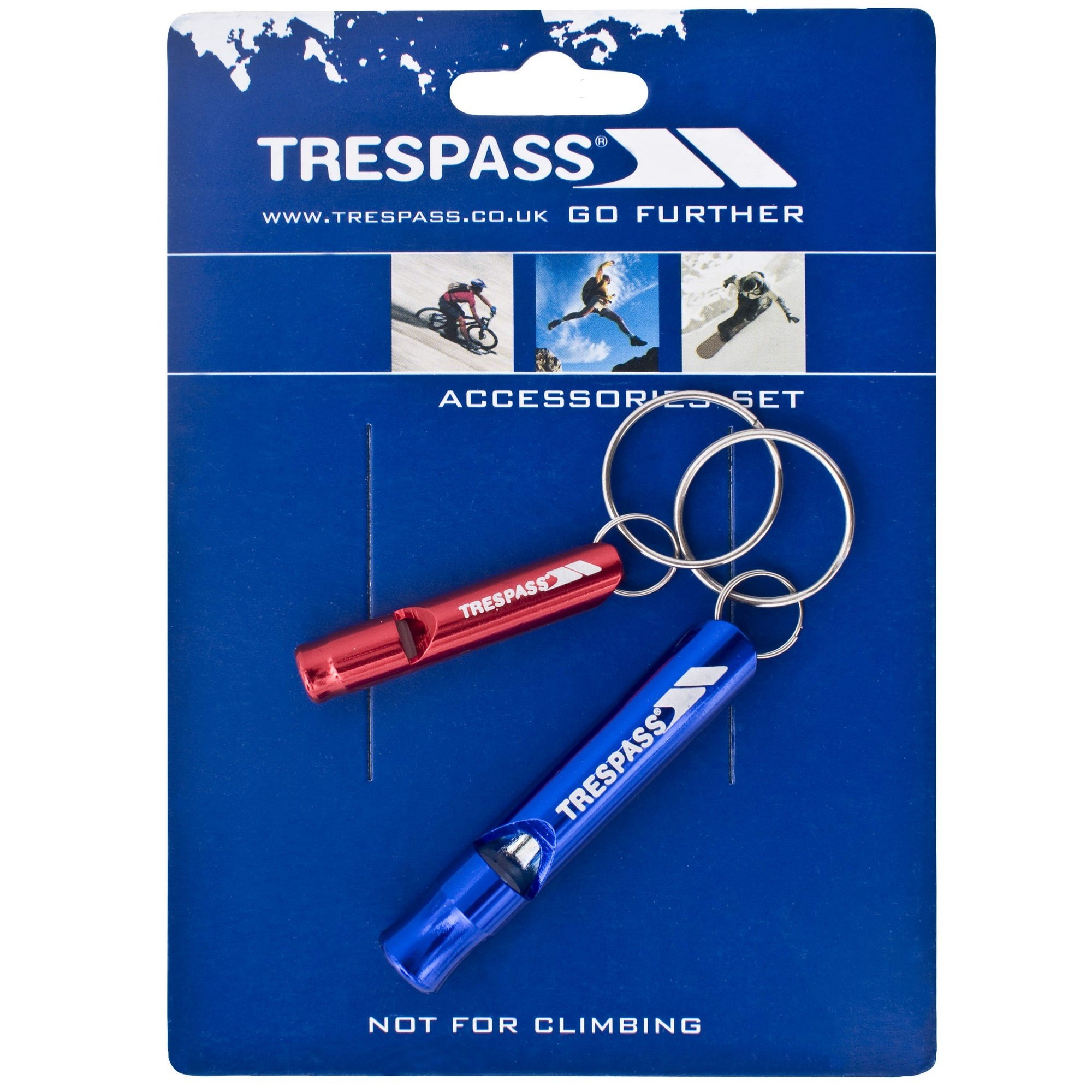 Trespass Aluminium Keyring Whistle Set