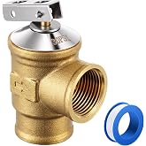 Gulfmew 30 PSI Pressure Relief Valve, 3/4" FNPT, Dome Top | Brass, PTFE Tape, Prevents Leaks of any Kind, for Heating and Plumbing Systems, Not for Drinking Water