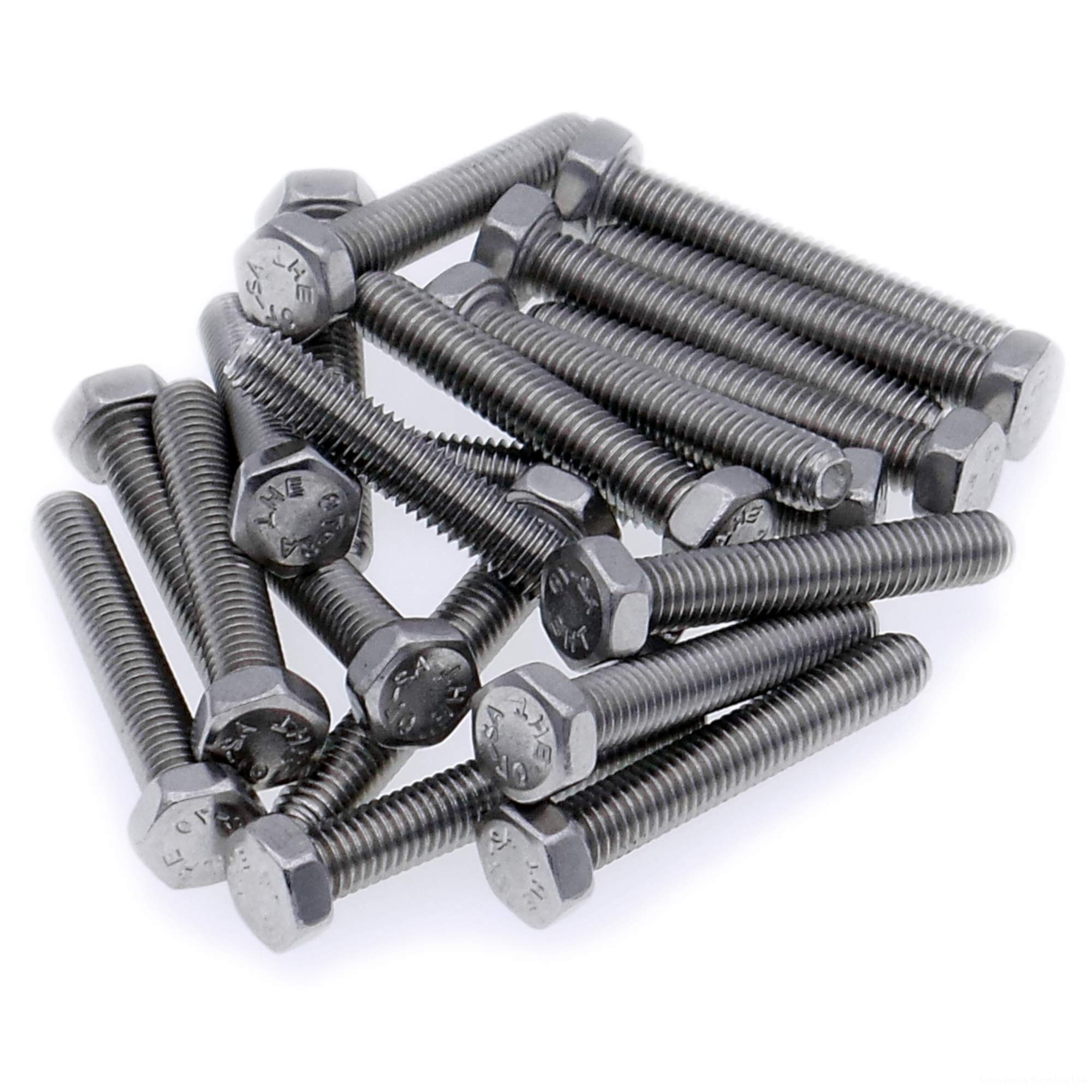 M3 (3mm x 22mm) Hex Bolt (Fully Threaded Setscrew) - Stainless Steel (A2) (Pack of 20)