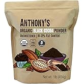 Anthony's Organic Black Cocoa Powder, 1 lb, Unsweetened, Dutch Processed, Gluten Free, Non GMO