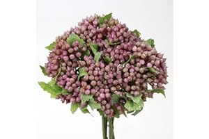 DILATATA Plastic 12 Inch Pepperberry Artificial Blueberry Stems Holly Christmas Berries for Festival Holiday Crafts and Home Decor, Purple Berry Floral Christmas Tree Decorations